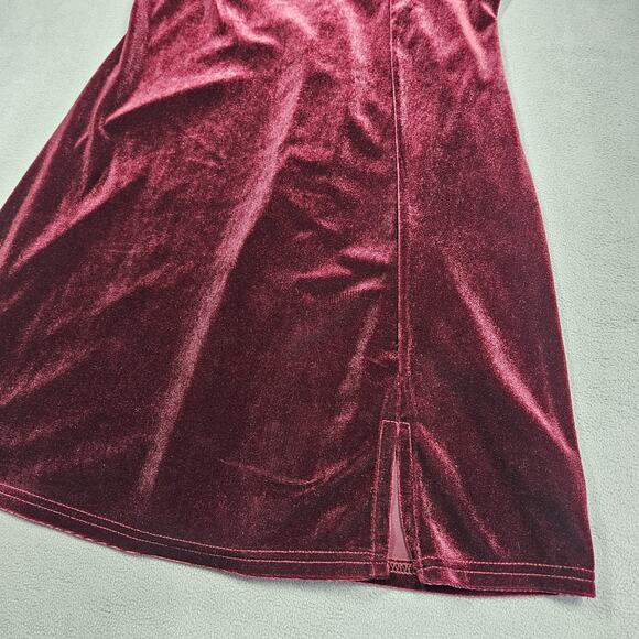 Lulus Velvet Dress Womens XS Burgundy Satin Mini Fairy Whimsical Goth Babydoll - Picture 3 of 12